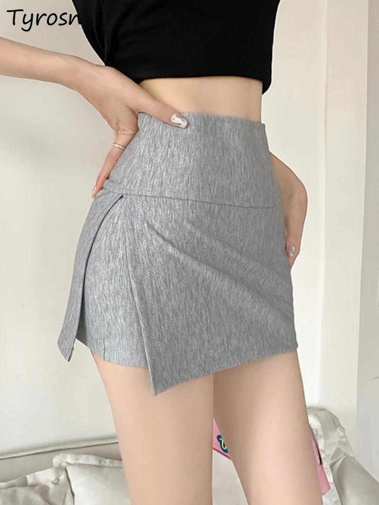 

Mini Skirts Women Design Solid Fashion Simple All-match Leisure Sweet Elegant Tender Summer A-line Sporty Daily Korean Style New