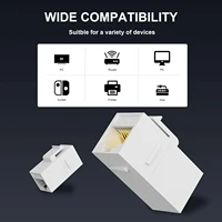 ZoeRax RJ45 CAT6 Keystone Coupler Female to Female Insert Coupler, UTP CAT6 Keystone Inline Coupler White - Image 2