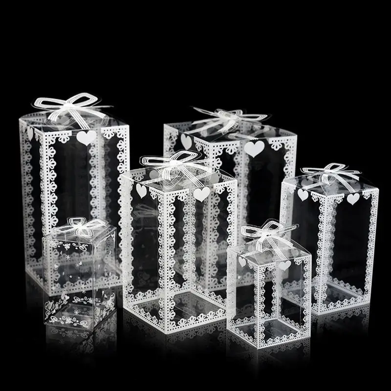 10/20 Stück transparente Geschenkbox aus PVC-Kunststoff, durchsichtige Verpackung für Hochzeit, Babyparty, Partybevorzugung, Geschenk, Schokolade, Süßigkeiten, Kuchen, B – Detail 2