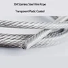 Complete set Clothesline Plastic Coated 304 Stainless Steel Wire Rope Household or Outdoor Clothes line With Expansion ScrewHook 6