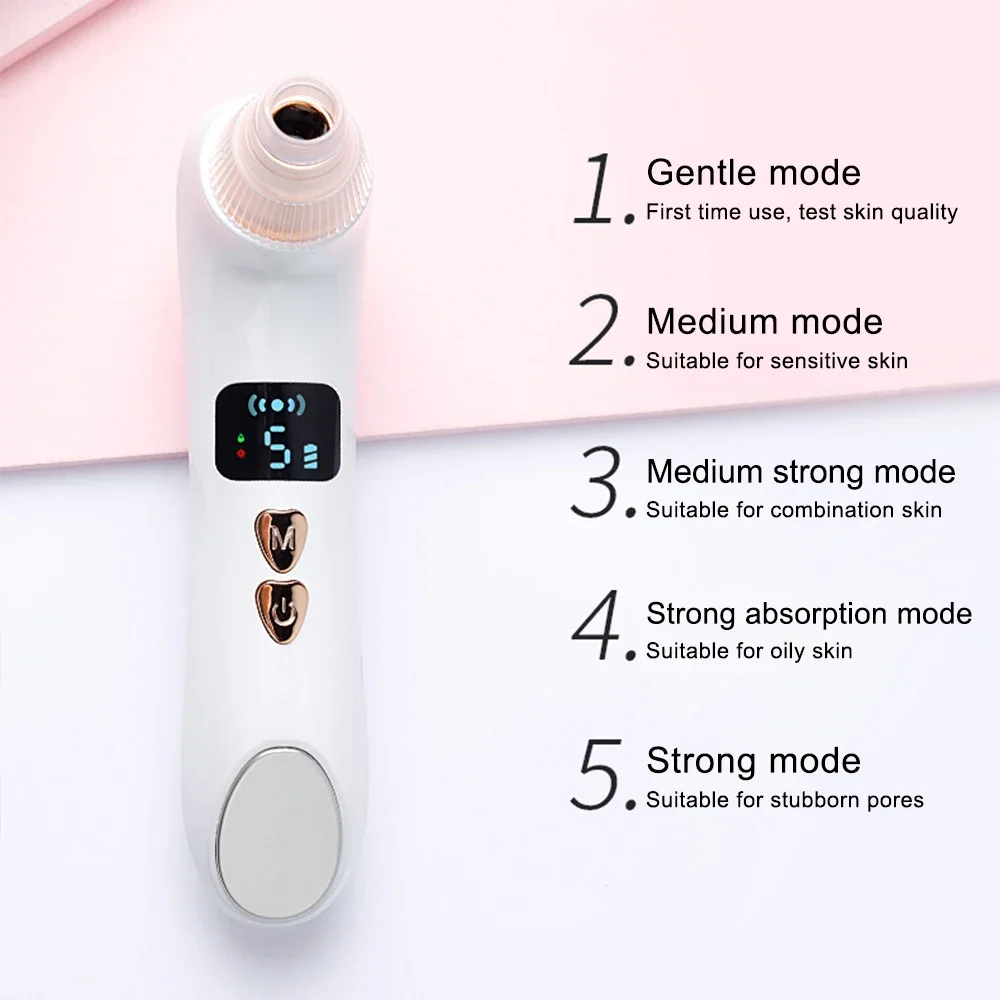 Visual Blackhead Remover Pore Cleanser Blackheads and Acne Remover Heated Face Extractor Electric Blackhead Sucker 4