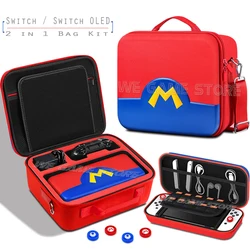 SwitchOLED Cute 3D Pattern Pouch Carrying Case Hard Cover Shell Oxford Storage Shoulder Bag for Nintendo Switch OLED Accessories