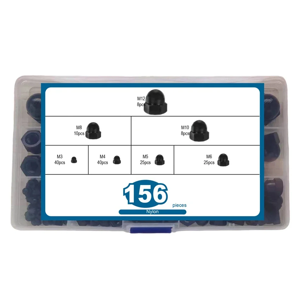 Metric Cap Nuts Cap Nuts Set Automotive Use Diverse Assortment Easy To Store High Strength Material Long-term Use 4