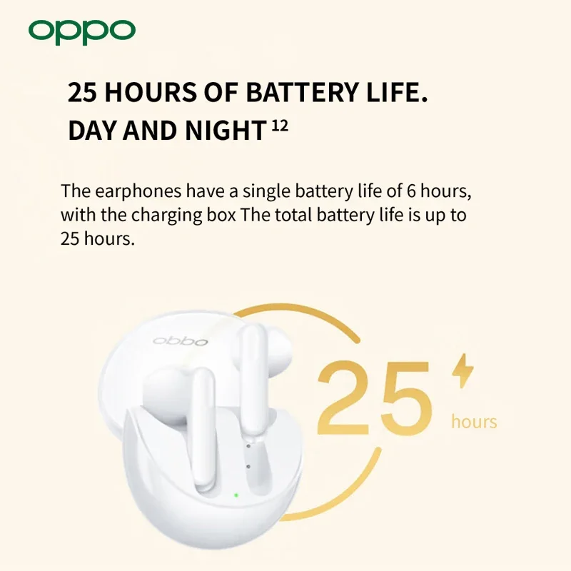 OPPO Enco AI 소음 감소 이어폰, 무선 블루투스 5.3 헤드셋, HiFi 스테레오 게임 헤드폰, Air 3,