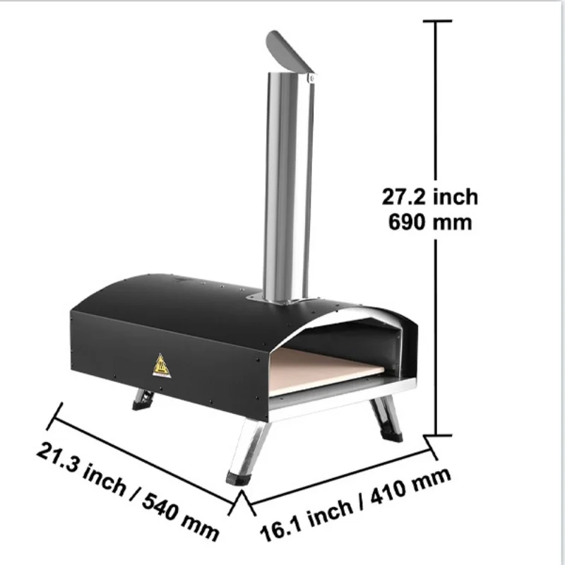 Portable Pizza Oven Wood Fired Food Grade Stainless Steel for Outdoor BBQ Picnics Baking Pizza Bread Shrimp Sausag equipment 2