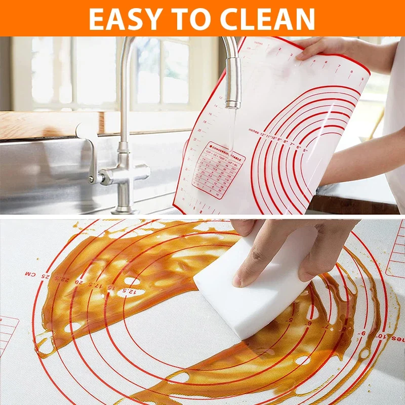 1pcs Extra Large Silicone Baking Mat Non-Stick Easy Clean Reusable Crust Pizza Cookies Pastry Mat for Kitchen Counter Oven Tools