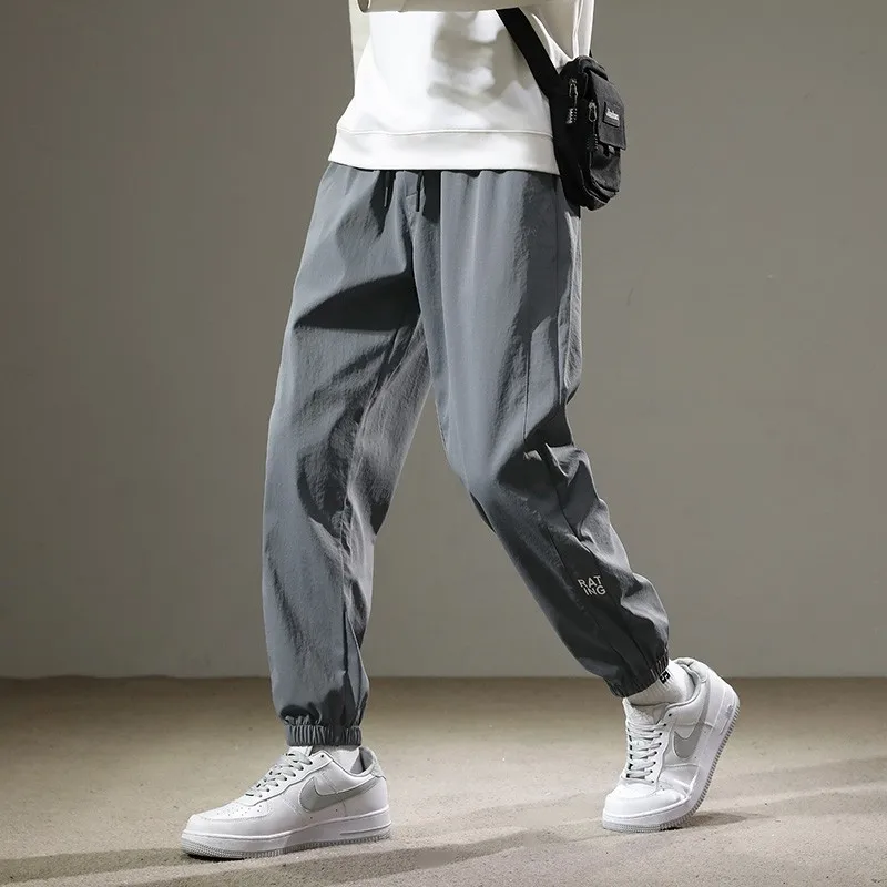 

Men's Casual Pants Cotton Trousers 2023 Summer Streetwear Blank Causal Black Sport Breathable Loose Shorts Straight Pants