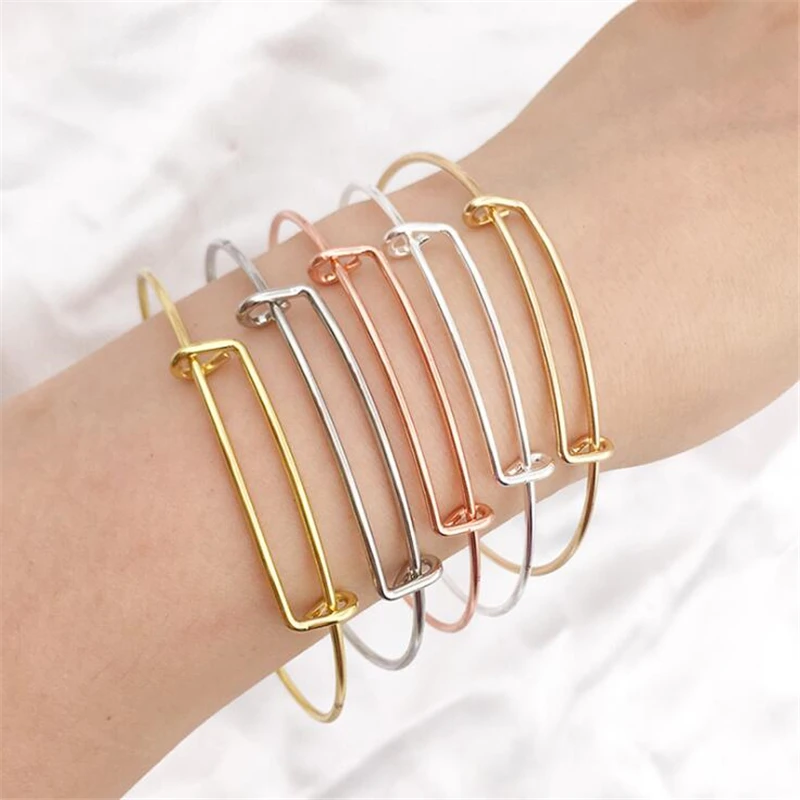 10/20pcs 70mm Expandable Bangle Adjustable Wire Blank Bracelets For DIY Jewelry Making Accessories Supplies Summer Handicraft 3