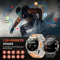 Nouvelle montre intelligente GPS améliorée pour sports de plein air pour hommes avec étanchéité 5ATM, boussole de natation, altimètre, écran AMOLED 1,56", moniteur de fréquence cardiaque et appels Bluetooth. 5