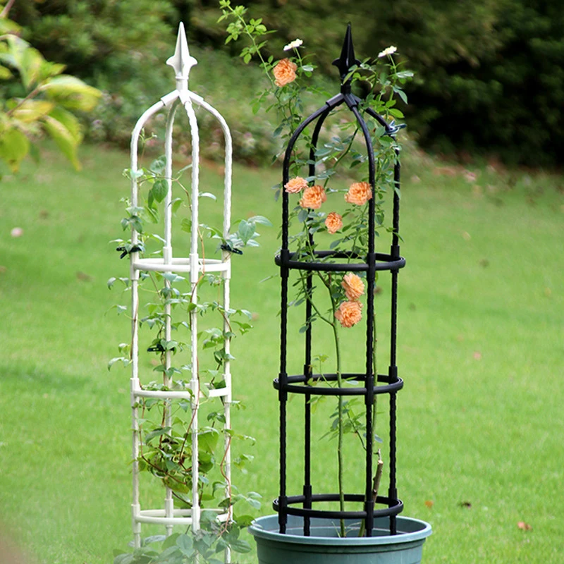 Garden Plant Trellis Garden Tower Trellis For Climbing Plant Rustproof Potted Garden Plant Climbing Support Cages For DIY Flowers Vines Support