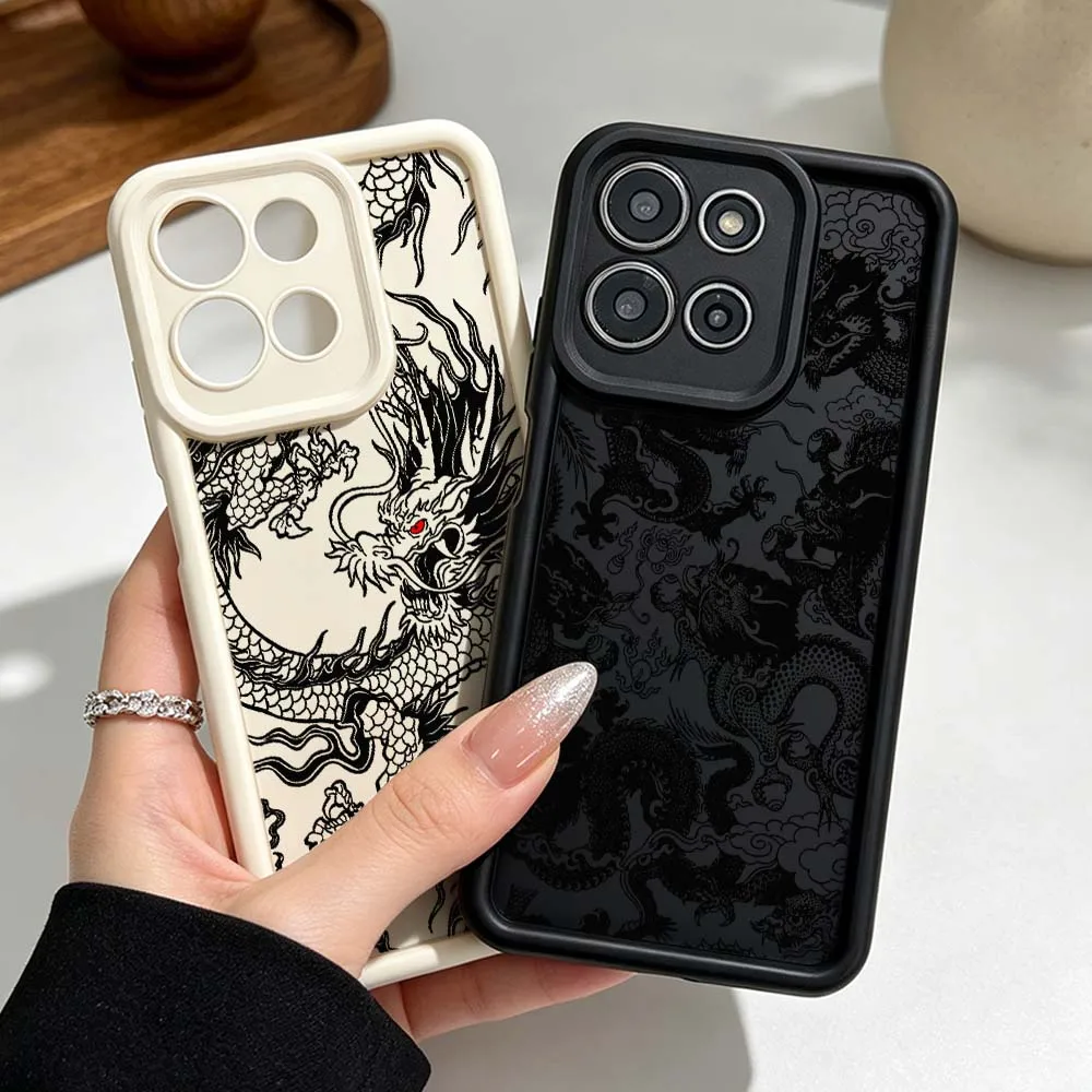 Luxurious Black Dragon Pattern Phone Case Cover
