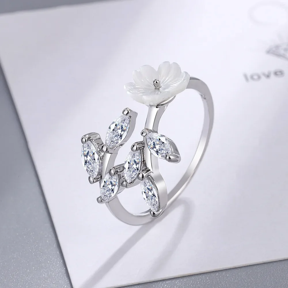 

Genuine 925 Sterling Silver Hair Leaf Index Ring for Women DIWENFU CN(Origin) Wedding Bands Silver 925 Jewelry Anillos De Anel