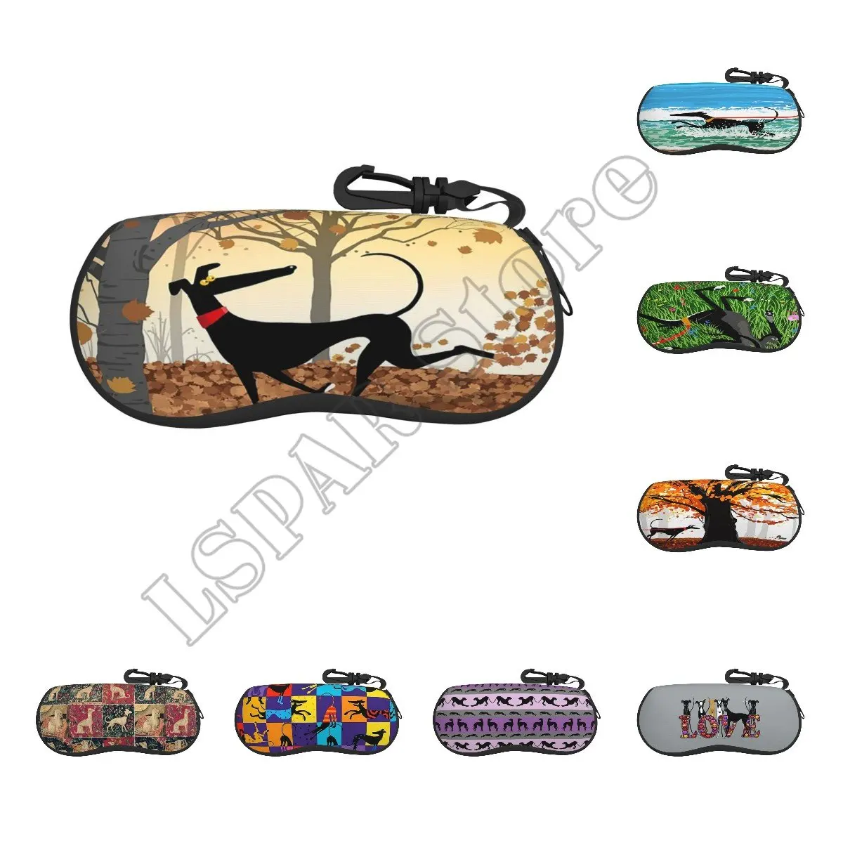 

Autumn Hound Greyhound Dog Glasses Case New Funny Greyhound Animal Eyewear Storage Box Vintage Glasses Box