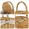Handwoven Rattan Picnic Basket Storage Baskets Wicker Weaving Basket Bread Tray Fruit Basket Vegetable Basket Home Storage 4