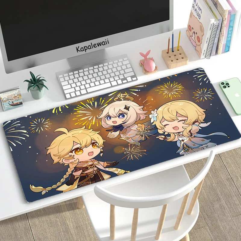 

Large Rubber Mouse Pad Genshin Impact Mousepad Gaming Mouse Mat Gamer Anti-Slip Desk Mat Big Keyboard Pads Carpet Mouse Mat XXL