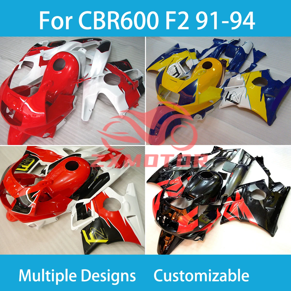 

Комплект обтекателей для Honda CBR600 F2 91 92 93 94, Пластиковые обтекатели для кроссовых велосипедов и мотоциклов CBR 600 F2 1991 1992 1993 1994