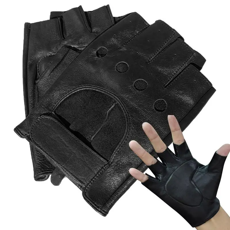 

Motorcycle Gloves For Men Motorcycle Gloves Half Finger Cycling Bike Gloves Leather Driving Gloves Fingerless Protective Gear