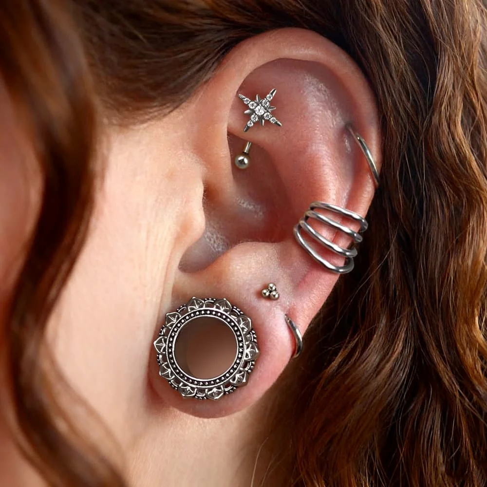 Casvort 316L Edelstahl Statement Layered Hoop Ohrclips No-Piercing Ohrzubehör Hypoallergen für Damen Herren – Detail 13