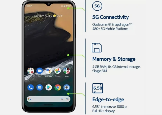 Finlande fabriqué G400 5G SmartPhone CPU Qualcomm Snapdragon 480 plus 5000mAh batterie 48MP caméra débloqué téléphone utilisé 5