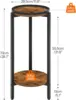 Tall Coffee Drink Table for Sofa Couch, Round End Table, Circle Wooden Accent Pedestal Table for Living Room, Bedroom 4