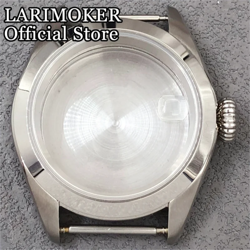 LARIMOKER 38 mm Saphirglas-Silber-Uhrengehäuse, polierte Slope-Lünette, wasserdicht, passend für NH34NH35ETA2824 PT5000 Miyota9015 Uhrwerk – Detail 11