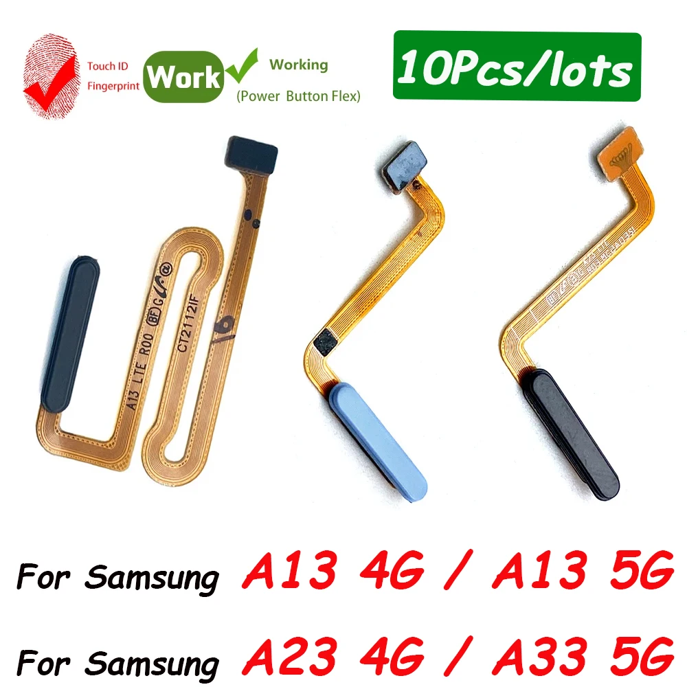 

10Pcs, Tested Home Button For Samsung A23 A13 4G A13 5G Home Button Fingerprint Sensor Flex With Power Key Button Flex Cable