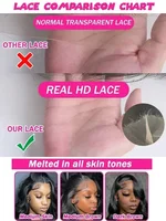 Perruque frontale en dentelle transparente HD 13x6, sans colle, densité 250, cheveux humains, 30-40 pouces, 5x5, perruques frontales en dentelle 13x4 Body Wave pour femmes 6
