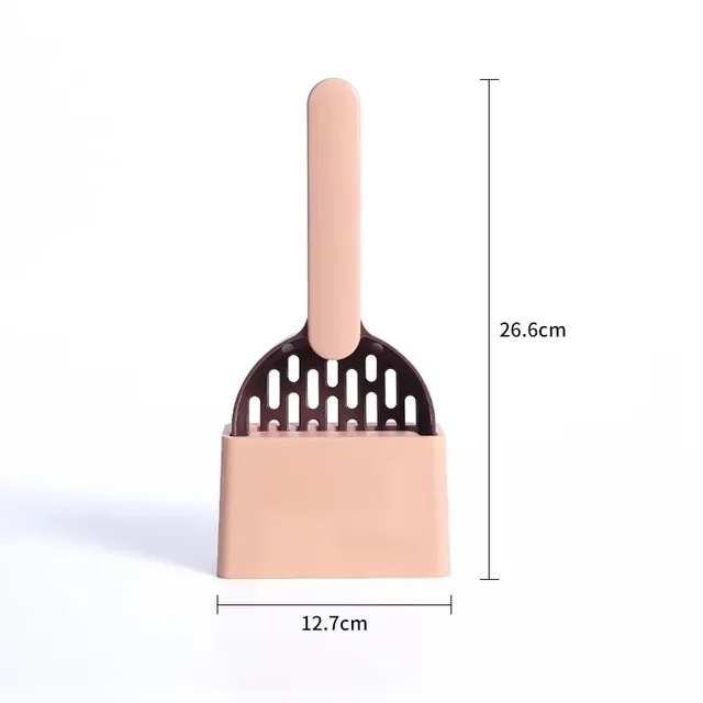 Cat Litter Scoop with Base Plastic Self Cleaning Cat Litter Shovel Cat Toilet Cleaning Tool Lightweight Manure Cleaner Cat Litte 2