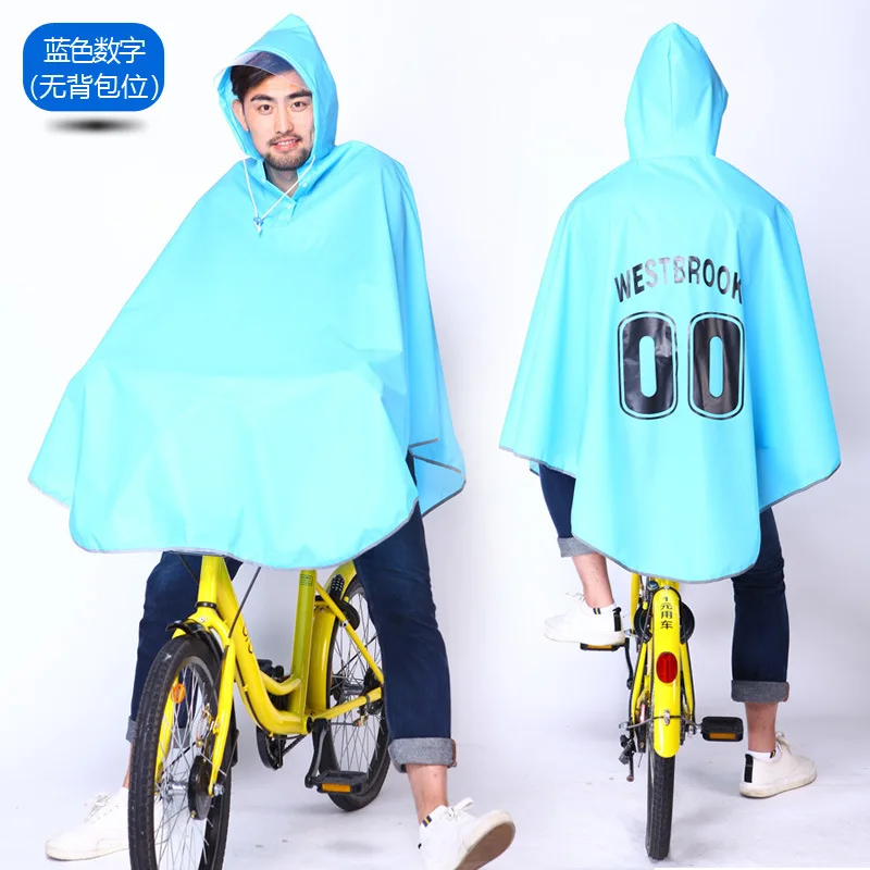 EVA Raincoat for Bicycle Cycling Poncho Bagpack Design Adult Rainwear Transparent Reflective Strip Wind-resistant Raincoat raincoat poncho