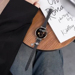 Elegant Bling Leather Loop Strap - Adjustable Bracelet Band (20mm, 22mm, 18mm) - Galaxy Watch 4 40mm (Black)