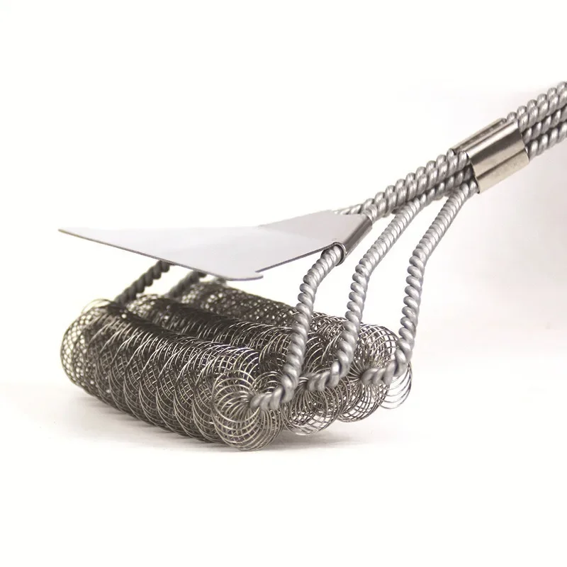 Safe Grill Brush-Bristle Free BBQ Grill Brush-Rust Resistant Stainless Steel Barbecue Cleaner Great Grilling Accessories