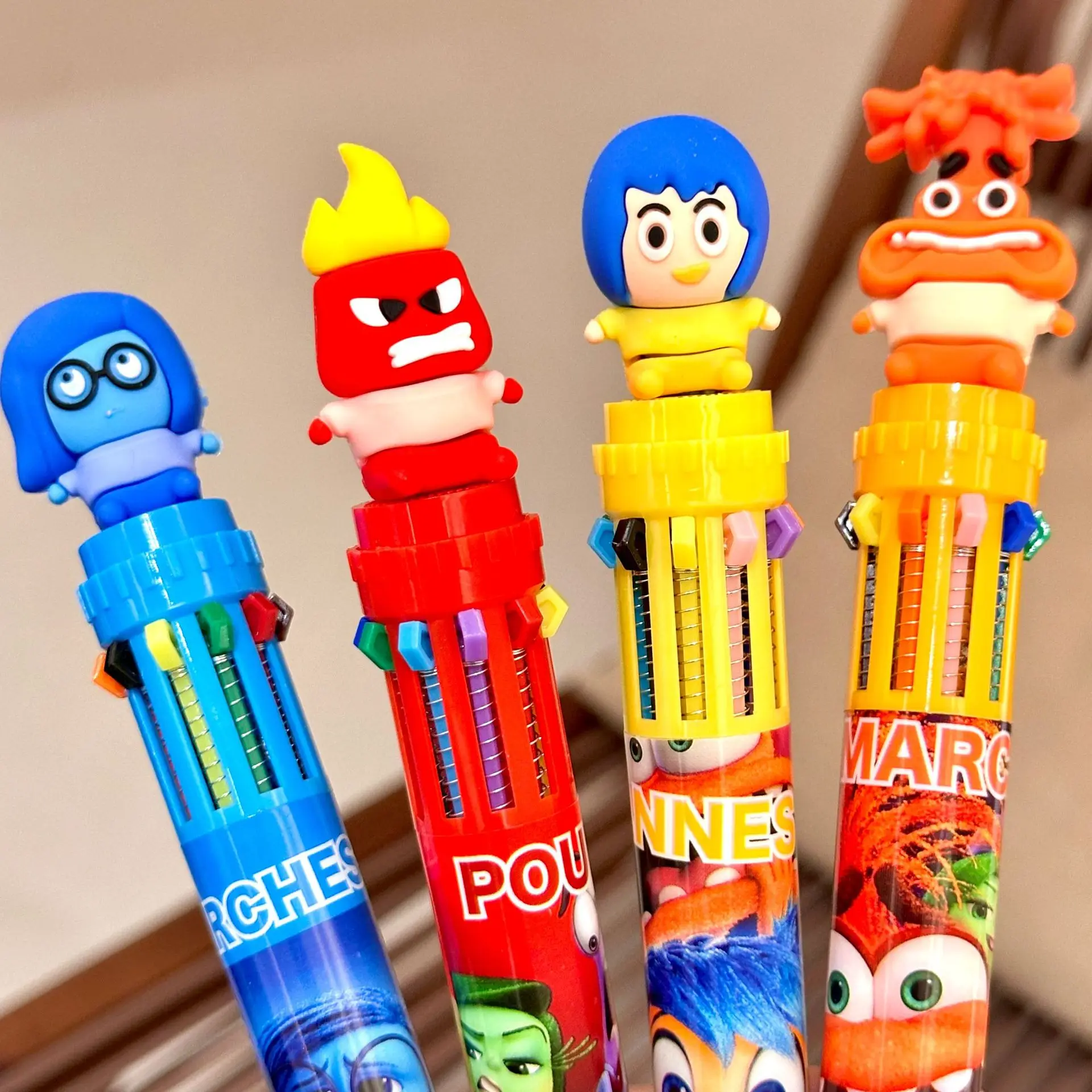 9/36 Pcs Joy Sadness Inside Out 10-Color Ballpoint Pen Student Child Ball Pen Cartoon Supplies Stationery Gift Prize Wholesale 6