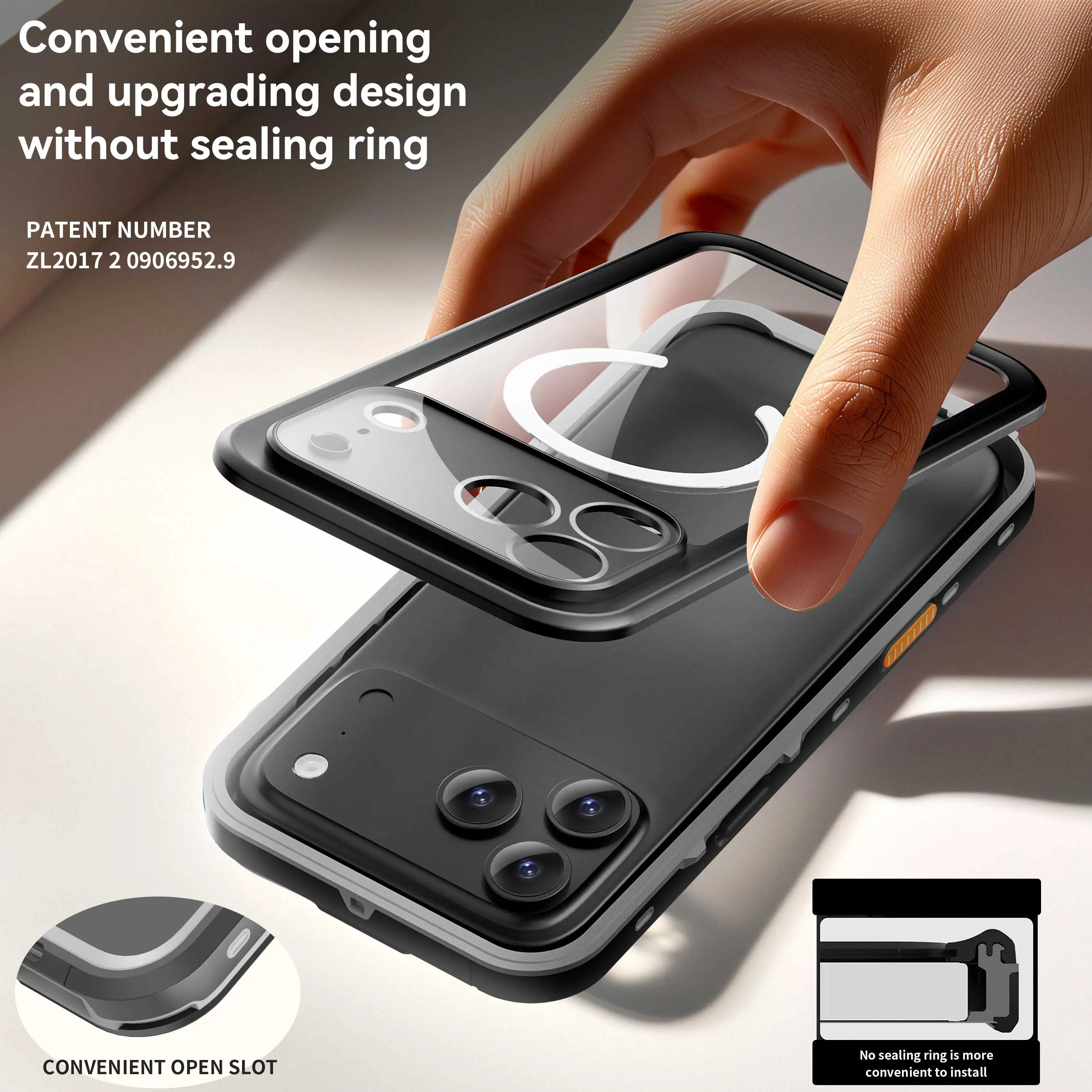 Magnetic Clear Waterproof Shockproof Protective Case