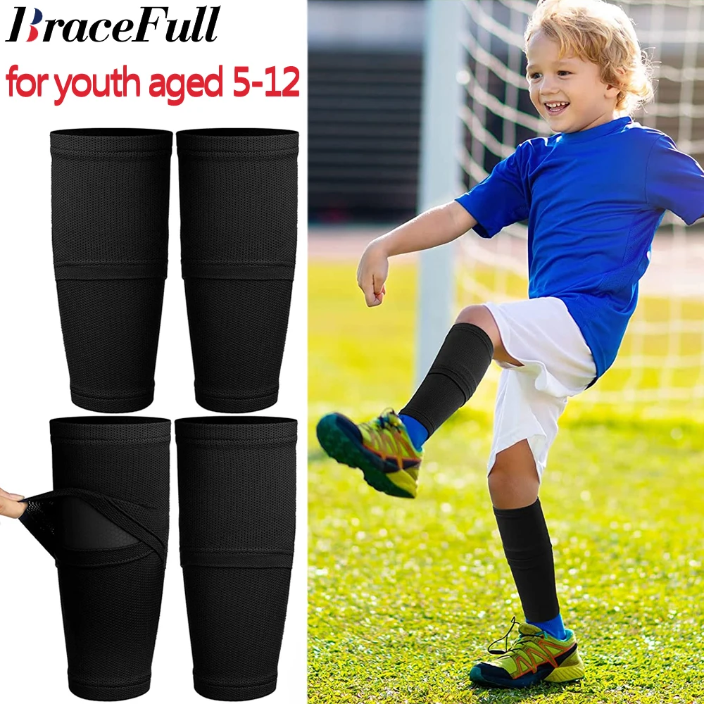 

1Pair Kids Soccer Shin Guard Socks Breathable Calf Shin Guard Covers Shin Guard Holders Soccer Socks with Pockets