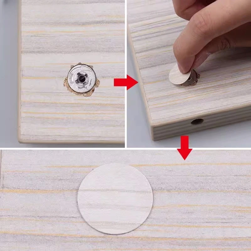 Custom Screw Cover Self Adhesive PVC Sticker Holes Sealer Dia. 21mm Furniture Decor Sold Color Wood Grain