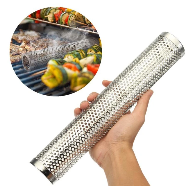 2X Kerek Grill Meleg Hideg Dohányzó Hálócső Füstgenerátor Rozsdamentes Acél Dohányos Fa Pellet Szakasz - Image 5
