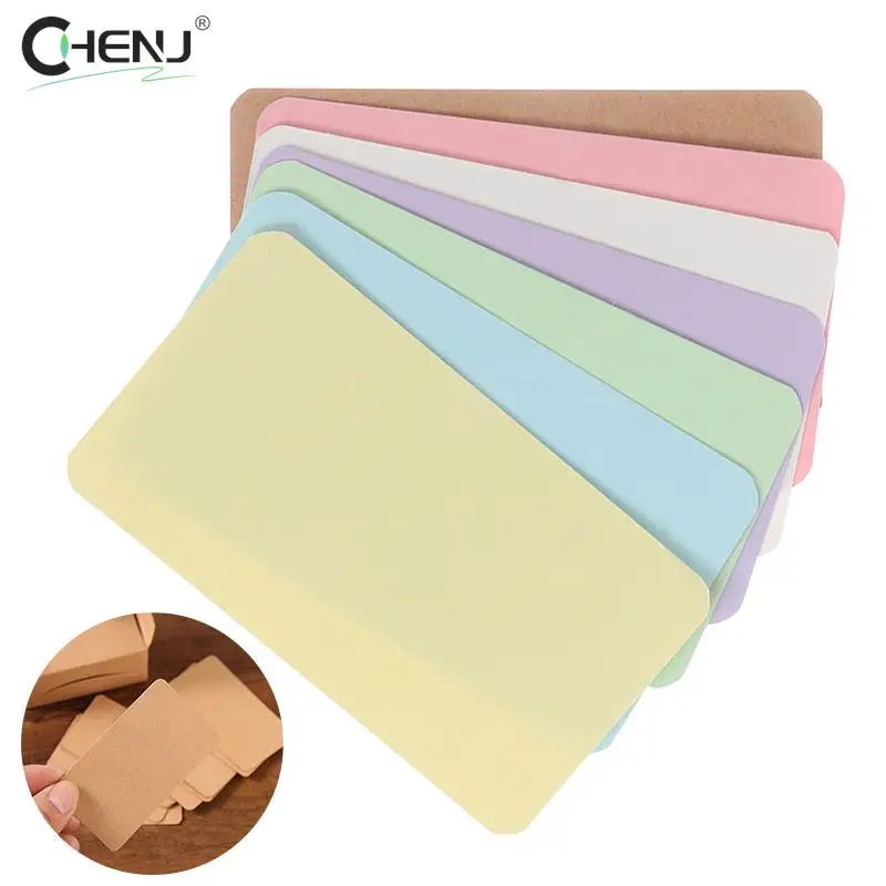 100pcs Kraft Paper Card Color Blank Business Card Message Thank You Card Writing Card Label Bookmark Learning Card