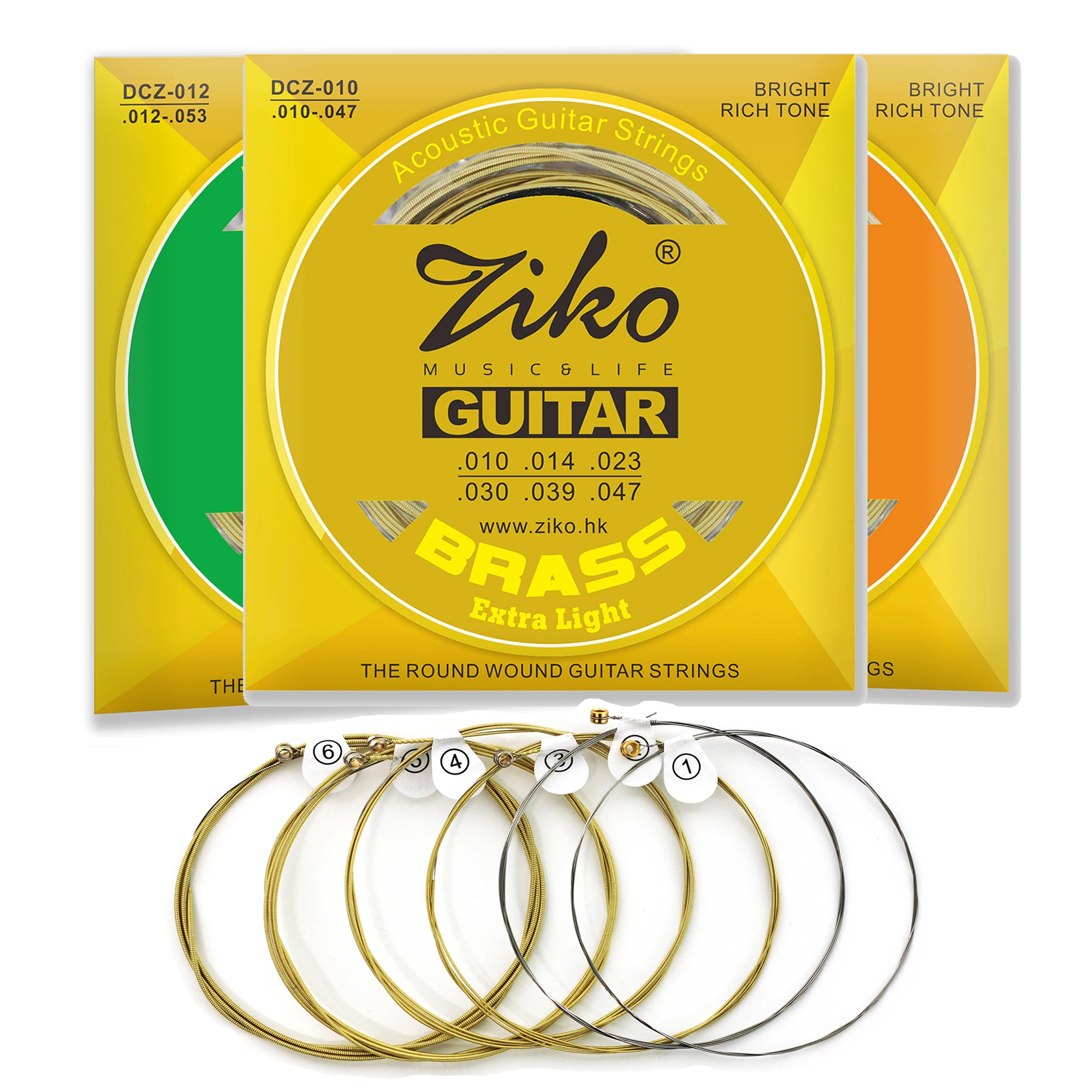 ZIKO Acoustic Guitar Strings Stainless Steel High Quality Wire String Copper Alloy Wound Strings Guitar Accessories & Parts lommi alice a2012 acoustic guitar strings set 12 strings 010 050 gauge stainless steel coated copper alloy winding