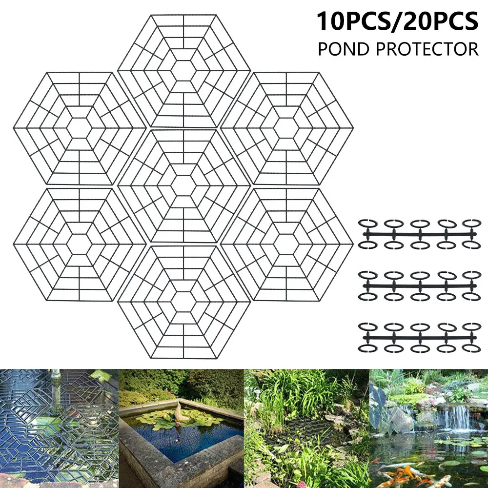Pond Protector Net Pond Fish Guard Floating Net Protectors Mesh Plastic Protective Cover UV-resistant Pond Fish Guard Floating Net