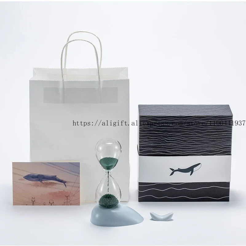 Creative Magnetic Whale Hourglass for Home Office School D&eacute;cor Unique Birthday and Valentine's Day Gift