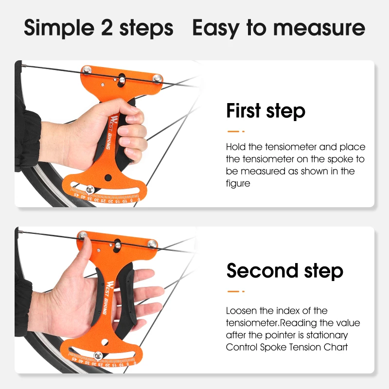 WEST BIKING Bicycle Tool Spoke Tension Meter MTB Road Bike Wheel Spokes Checker Indicator Bicycle Spoke Repair Tool Accessories