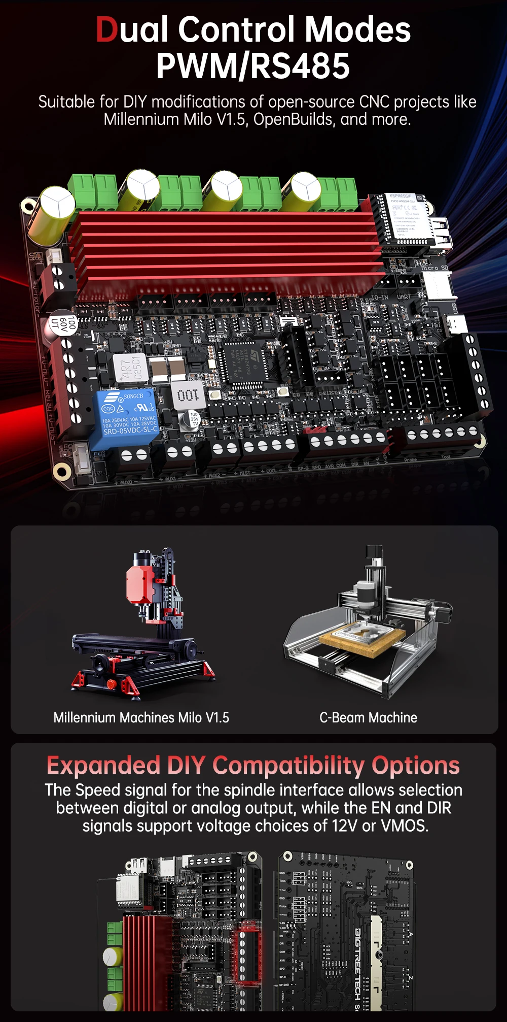 BIGTREETECH Scylla Motherboard 550 MHz 32Bit ARM Cortex-M7 CNC Control Board Onboard 4 TMC2160 Treiber PWM/RS485 Upgrades für RRF – Detail 9