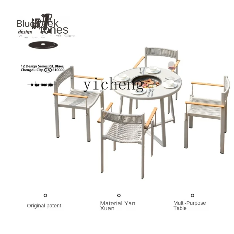 

RWJ Terrace Cast Aluminum Aluminum Alloy Balcony Leisure Courtyard Barbecue Combination