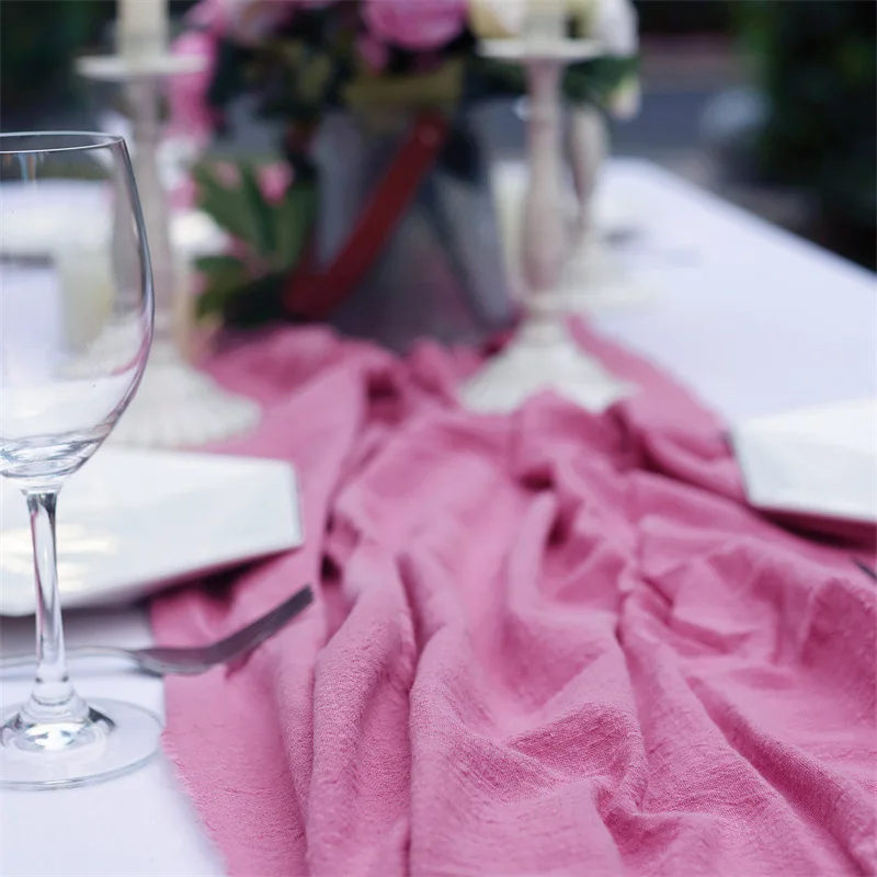 10pcs Wedding Decorations 100% Cotton Napkins 43 x43cm Blue Gauze Tea Towel Pale Pink Cloth Napkins Countryside Style