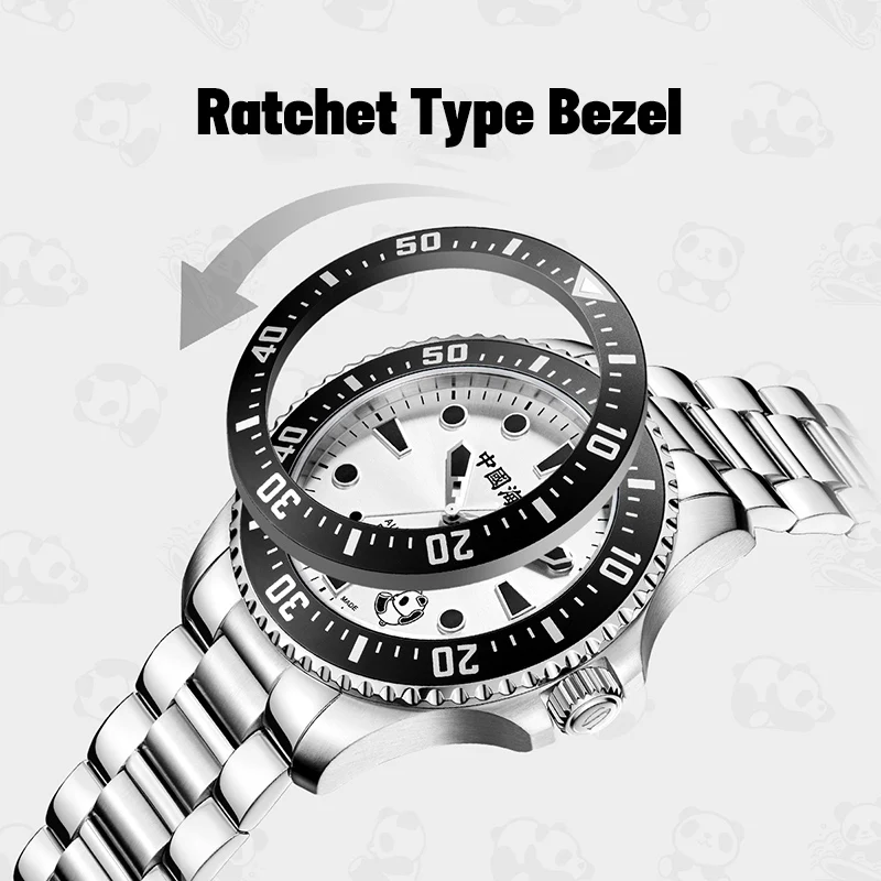 2024 Seagull Men's Watch Rolling Panda Design 100M Diving Watches Automatic Mechanical Wristwatch Ocean Series 816.17.1066 5