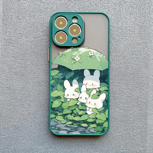 Cartoon Niedliche Kleine Kaninchen Abdeckung Für iPhone 16 14 15 Pro Max 13 12 Mini 11 Pro Max 15 7 8 Plus SE X XR XS Stoßfest Abdeckung Funda – Detail 6