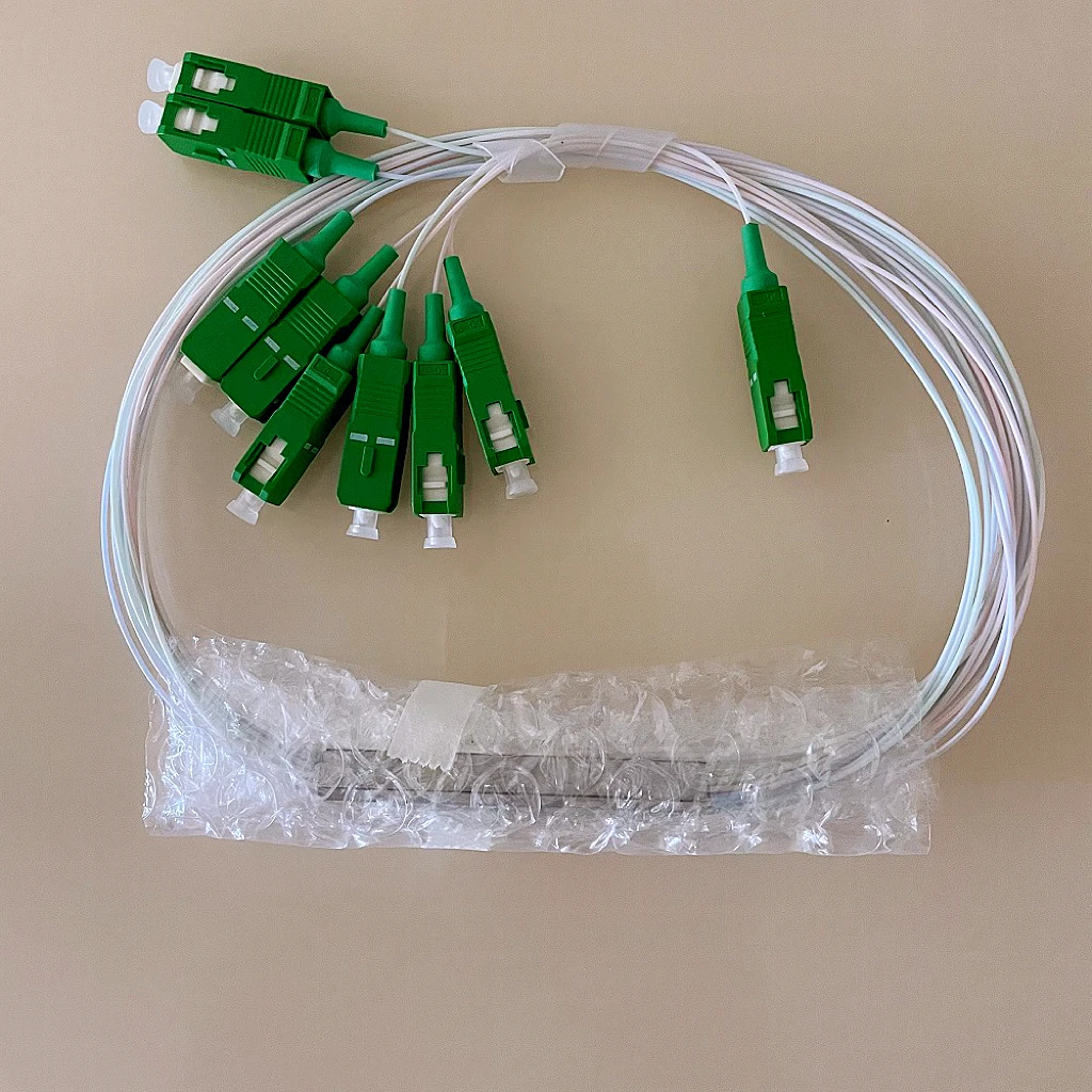 

1-30 шт FTTH APC Волоконно-оптический ПЛК сплиттер SC 1 : 8 мини стальная трубка типа 1x8 0,9 мм соединитель