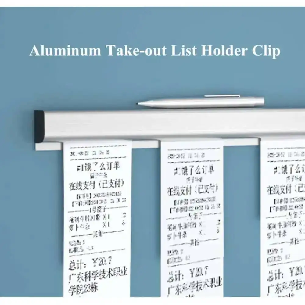 Wandmontierter Aluminium-Clip für Abhollisten, Quittungen und Rechnungen, Küchenhalter, Restaurant-Menühalter, Hängender POP-Clip – Detail 4