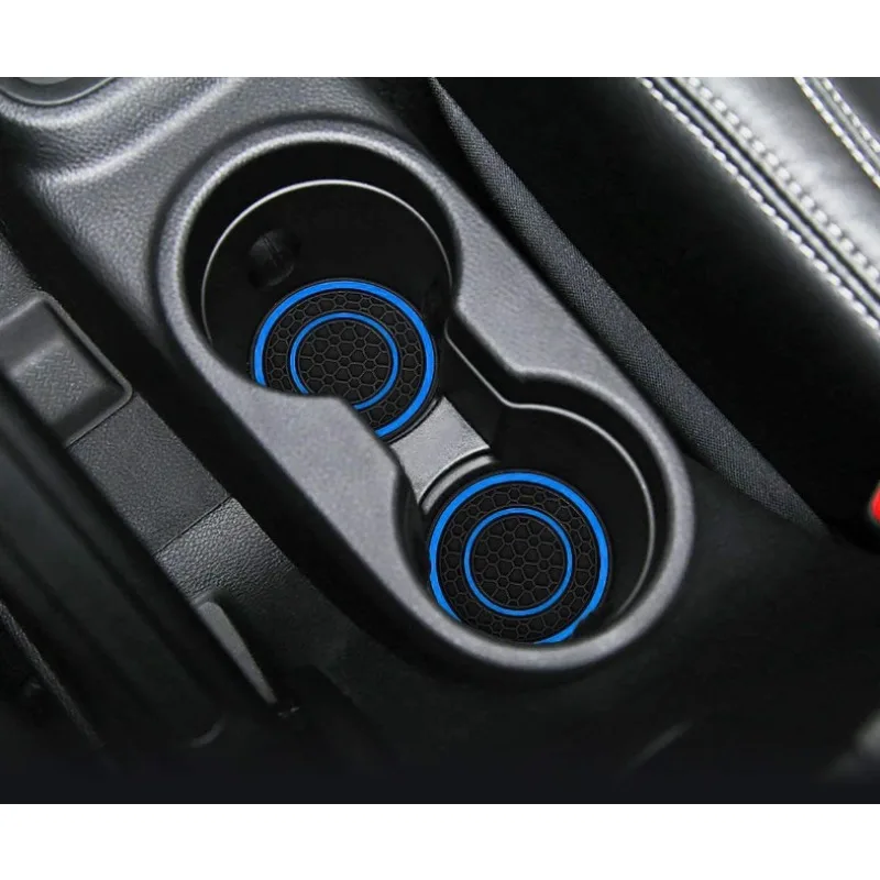 Set of 2 Anti-Slip Car Console Coasters - 7cm Honeycomb Design