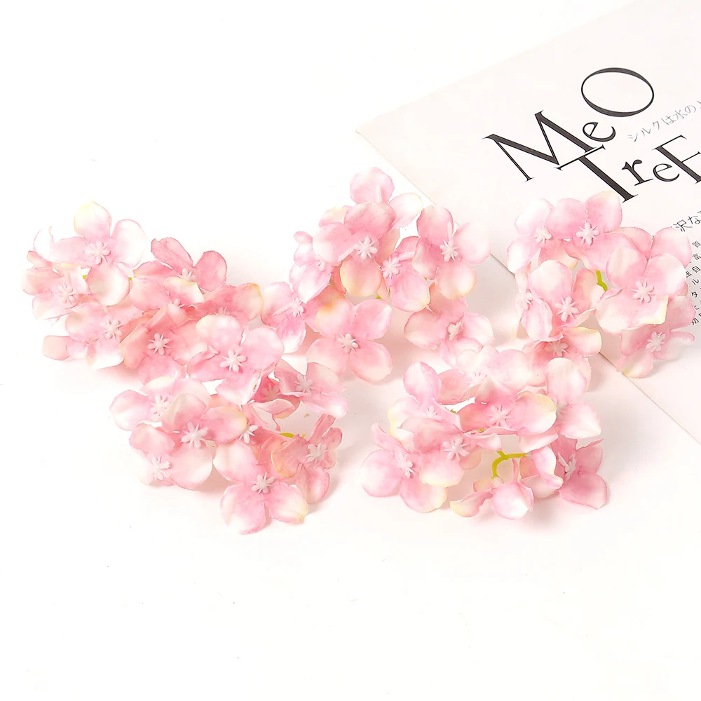 Set of 10 Artificial Hydrangea Flowers for Decoration and Crafting